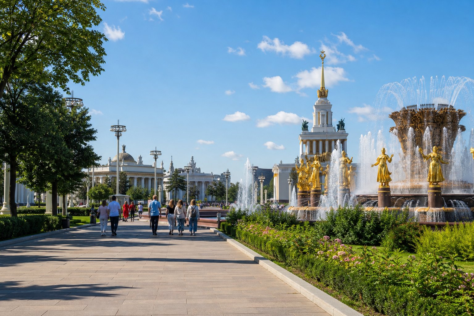 6. Экскурсия на ВДНХ: павильоны, фонтаны и космический масштаб