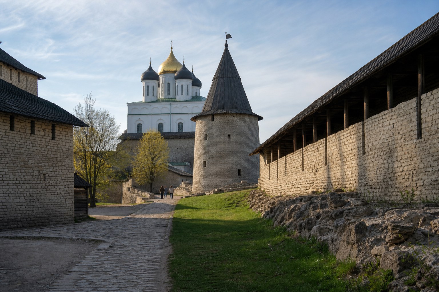Прогулка по Псковскому кремлю в пятый день маршрута