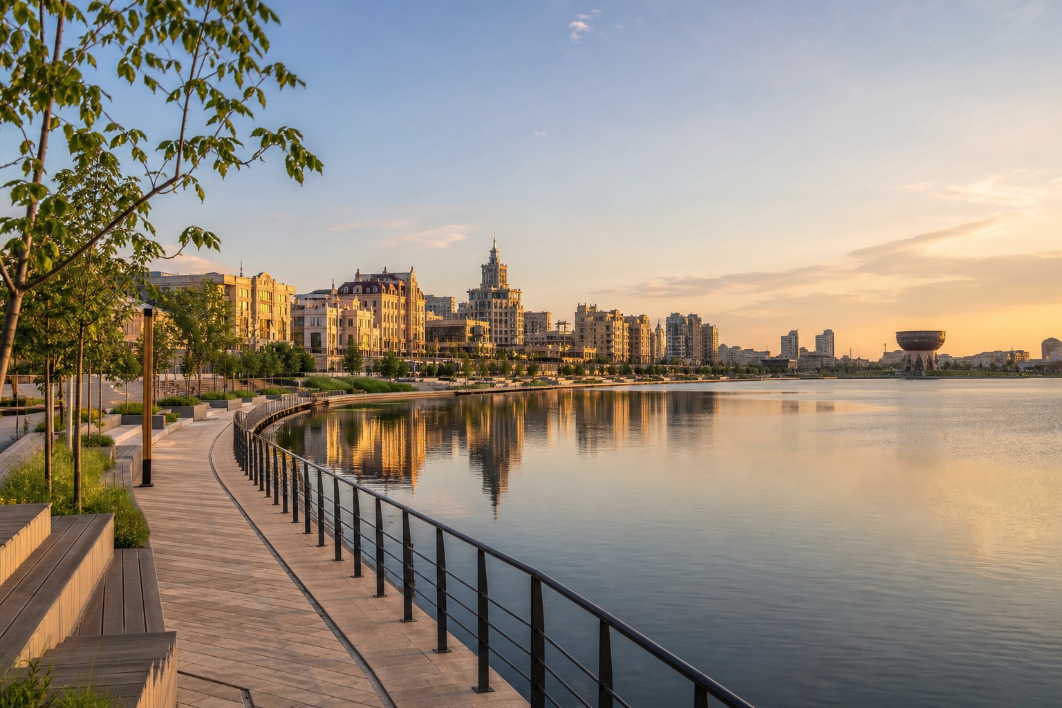 Набережная у воды в Казани