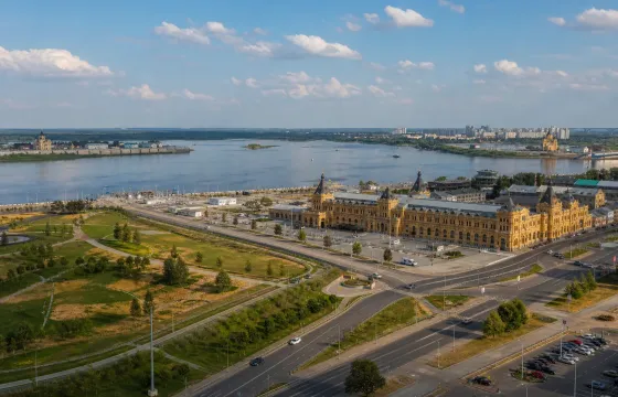 Стрелка и Нижегородская ярмарка во второй день поездки на выходные в Нижний Новгород.