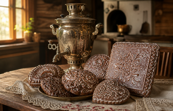 Тульские пряники и традиционный самовар