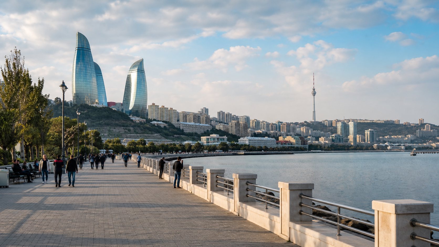 Приморский бульвар в маршруте на выходные в Баку.