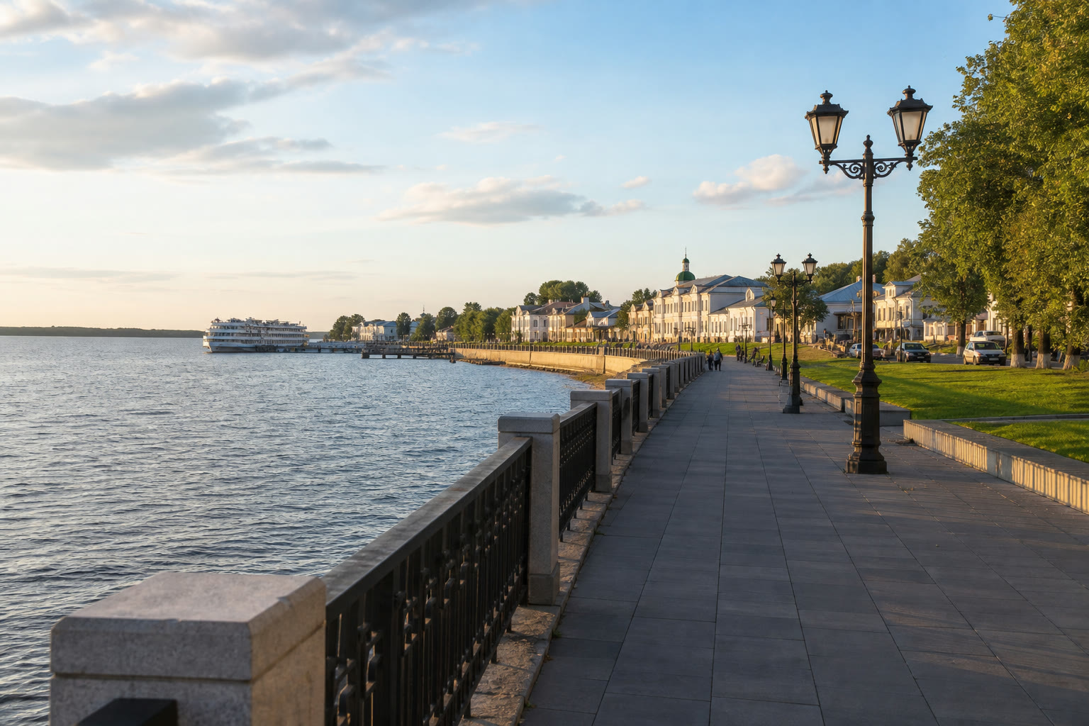 Набережная Волги в Костроме во время поездки на выходные