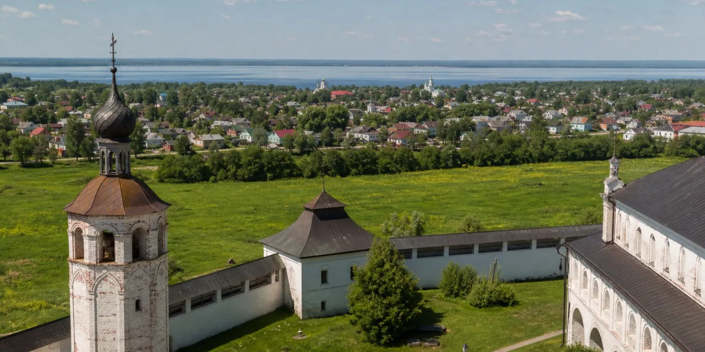 Горицкий монастырь и панорама Переславля-Залесского с Плещеевым озером