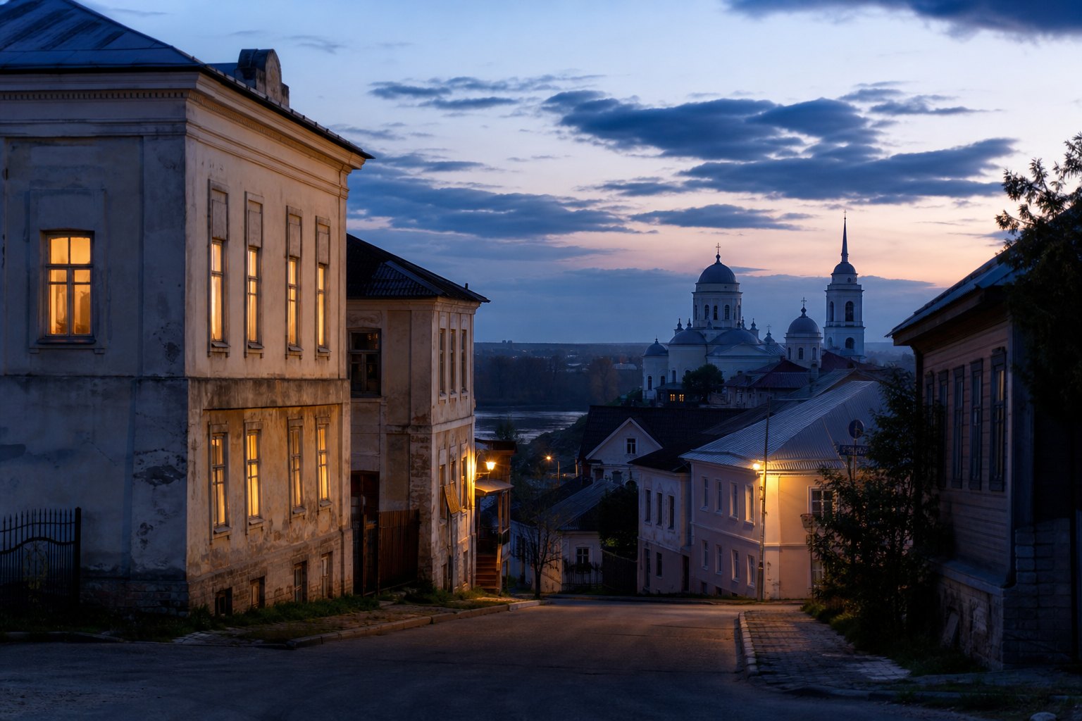 Вечерний старый город в Торжке