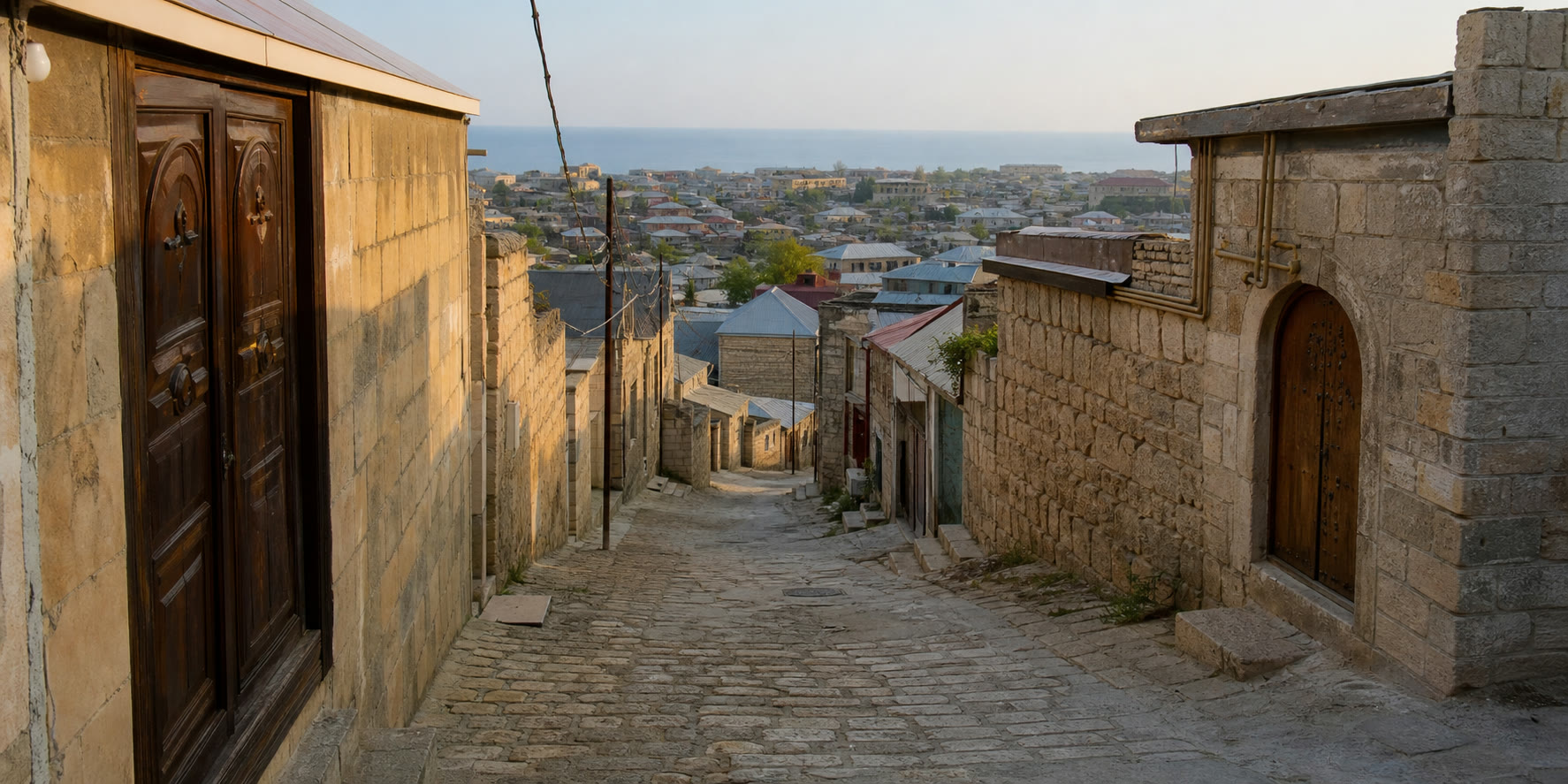 Старый город Дербента с каменными улицами