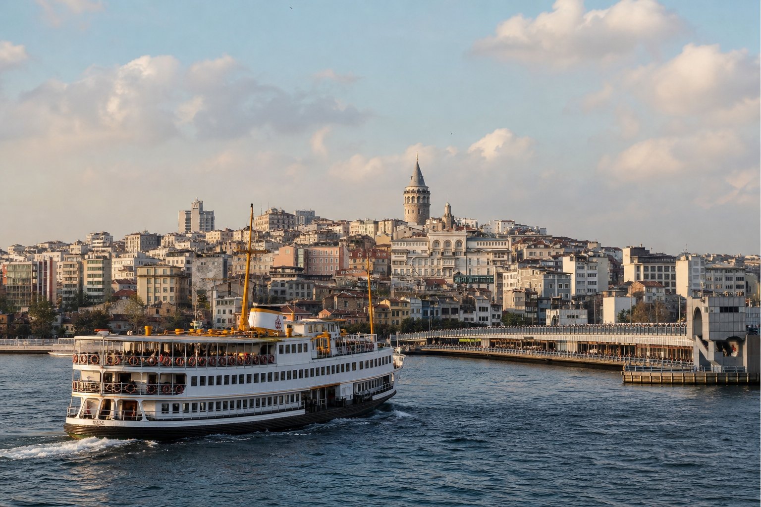 Галата и паром во второй день для маршрута на выходные в Стамбул