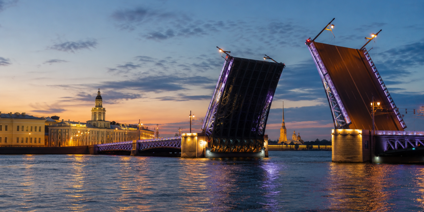 Нева и Дворцовый мост в маршруте на выходные: Санкт-Петербург.